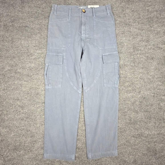 Zara Pants - Zara The Baggy Cargo Pant Women's 32 (USA 0) Gray-Blue Balloon Leg Mid Rise NWT